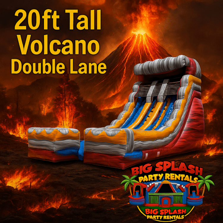 20ft Volcano Double Lane Water Slide